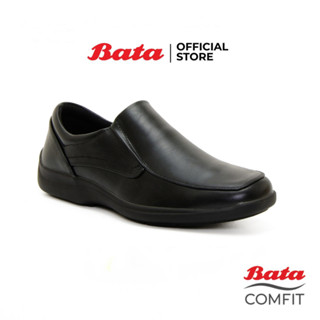 Bata Comfit Massaging Mens Lace up Formal Shoes รองเท้าทำงาน รองเท้าหนัง แบบสวม รุ่น Chlin สีดำ 8516520 Menformal