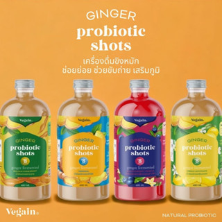 Vegain [480ml./ ขวด]Ginger Probiotic Shot (Original) น้ำขิงหมักรสออริจินอล