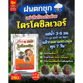 ไตรโครซิลเวอร์ 1กก กำจัดเชื้อราพืช 5 แถม 1