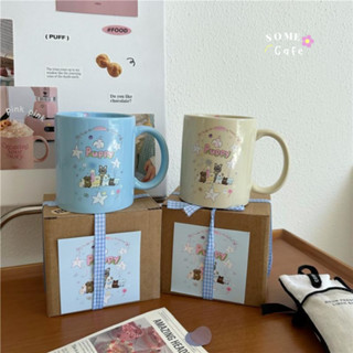 [พร้อมส่ง] 🐶 𝗖𝗼𝘂𝗽𝗹𝗲 𝗽𝘂𝗽𝗽𝘆 ceramic mug แก้วเซรามิค แก้วน้ำ