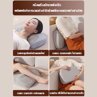 Bevan หมอนนวด เบาะนวดไฟฟ้า หัว นวดคอ ไหล่ เอว สะโพก ส่วนหลัง 6 โหมดอัจฉริยะ หัวนวด20หัว เบาะนวดอเนกประสงค์