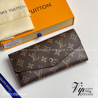 LV Long Wallet / LV Sarah Wallet Monogram Canvas พร้อมส่ง กระเป๋าสตางค์ใบยาวแบรนด์ดัง สวยหรูดูแพง สีและลายคลาสสิค