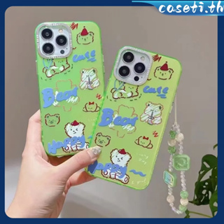 คูปองเคลม🎀เคสไอโ case for iphone 11 12 การ์ตูนหมีดูเดิล บุคลิกภาพที่สร้างสรรค์ เคส 14 13 12 11 pro max ป้องกันการหล่นและ