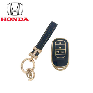 เคสกุญแจรถยนต์ เคสTPUขอบทองกุญแจรีโมทรถยนต์ตรงรุ่น สำหรับ NEW HONDA HRV 2021-2023