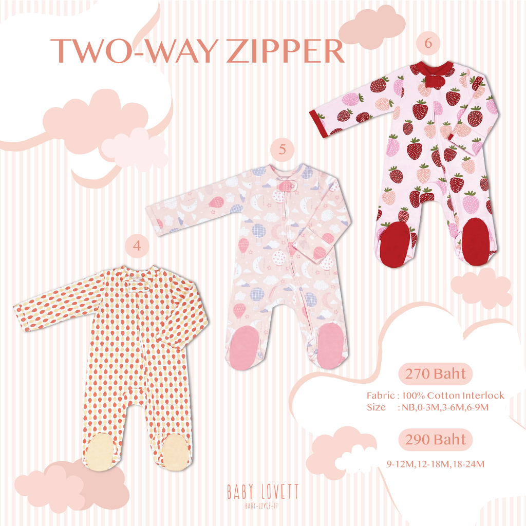 (AUG2023) Babylovett Basic - Two-Way Zipper ชุดนอนคลุมเท้า