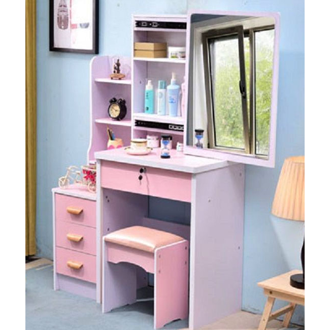 Yifeng Fur โต๊ะเครื่องแป้ง พร้อมเก้าอี้ สำหรับแต่งหน้า มี 3 ขนาด H