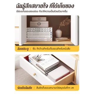 DTG ลดราคา 50！！โต๊ะเครื่องแป้งสไตล์มินิมอล สำหรับเเต่งหน้า โต๊ะทรงเตี้ยสำหรับนั่งพื้น มรถถอดกระจกออกเป็นโต๊ะเขียนหนังสือ