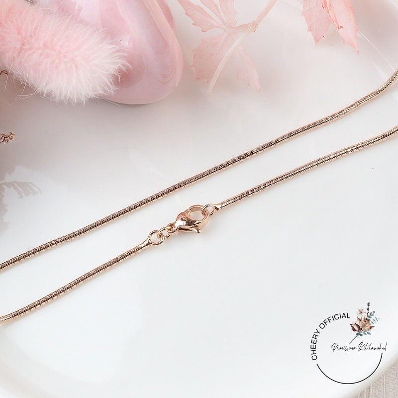 พร้อมส่ง!! สร้อยคออิตาลี18K สร้อยคอสีทอง18K สร้อยคอเกาหลี สร้อยคอ XUPING สีโรสโกลด์ สีพิงค์โกลด์ ไม่ลอก ไม่ดำ