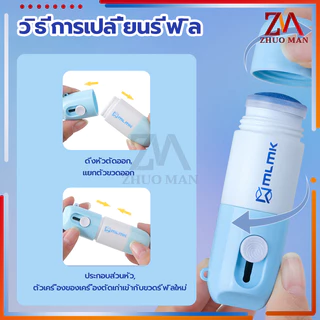 น้ำยาลบข้อความ ปากกาปิดข้อความ ป้องกันข้อมูลส่วนตัว พกพาสะดวก น้ำยาลบหมึกใบปะหน้าพัสดุ+มีดในตัว 2in1 ลบเกลี้ยง