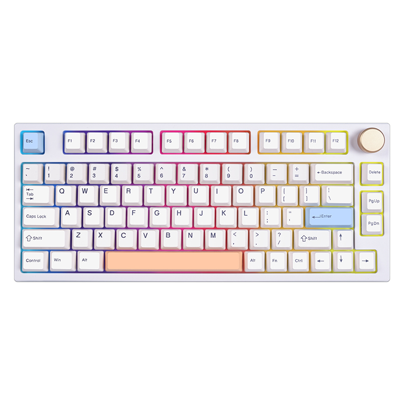 คีย์บอร์ด Keydous NJ80 AP version ใช้งานไร้สาย รองรับ Hotswap มีไฟ RGB Mechanical Keyboard