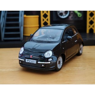 Fiat โมเดลรถเหล็ก scale 1/28 ของสะสม ของเล่น 2007 Fiat 500