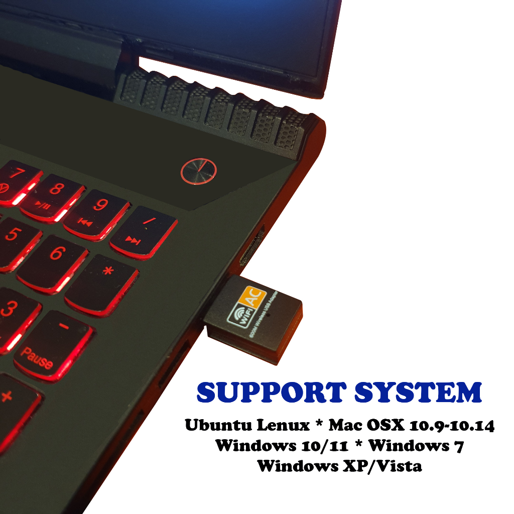 การ์ด WIFI USB รุ่น AC600Mbps S ORANGE RTL8811CU USB 2.0 WIRELESS CONTROLLER NETWORKING CARD ADAPTER COMWORK