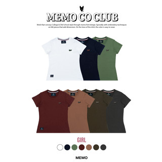 Memo By AEIOU เสื้อยืดผู้หญิง Memo Supersoft ปัก รุ่น Memo Club สินค้าลิขสิทธิ์แท้