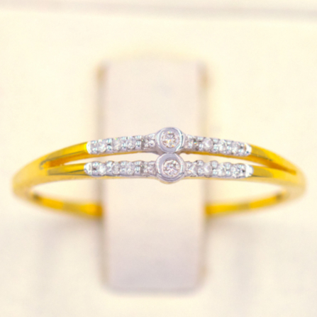 แหวนเพชรแถวคู่ แหวนเพชร แหวนทองเพชรแท้ ทองแท้ 37.5% (9K) ME033