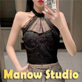 บราลูกไม้ เสื้อกล้ามลูกไม้ สายเดี่ยว บราสายเดี่ยว 665# Manow.studio