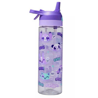 Smiggle Spritz Plastic Drink Bottle 700Ml ขวดน้ำสมิกเกอร์ลาย ม่วงเเพนด้า แบบสเปรย์ กดเด้ง พร้อมส่งในไทย