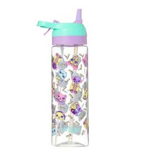Smiggle Spritz Plastic Drink Bottle 700Ml ขวดน้ำสมิกเกอร์ลาย เบอร์เกอร์ แบบสเปรย์ กดเด้ง พร้อมส่งในไทย