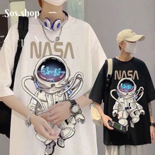 SOSส่งจากไทย 🍀 เสื้อยืด NASA นักบินอวกาศคอตตอน และ ฝ้าย⚡️คอกลม แขนสั้น แฟชั่น #S92