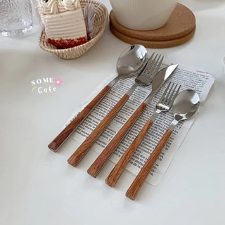 [พร้อมส่ง] 🍴 Set 5 ชิ้น เซ็ทช้อน + ส้อม + มีด เช็ทช้อนส้อม