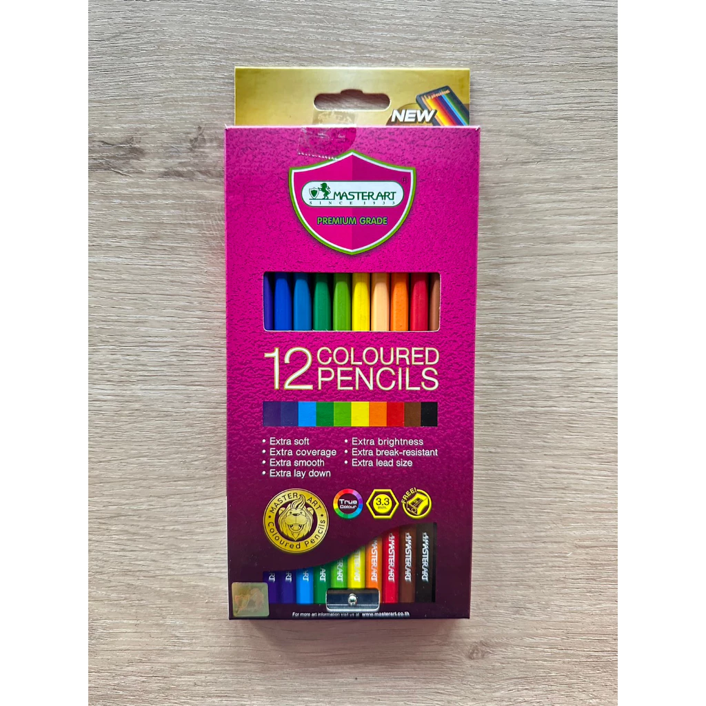สีไม้ Master Art Premium Grade แท่งยาว 12 สี