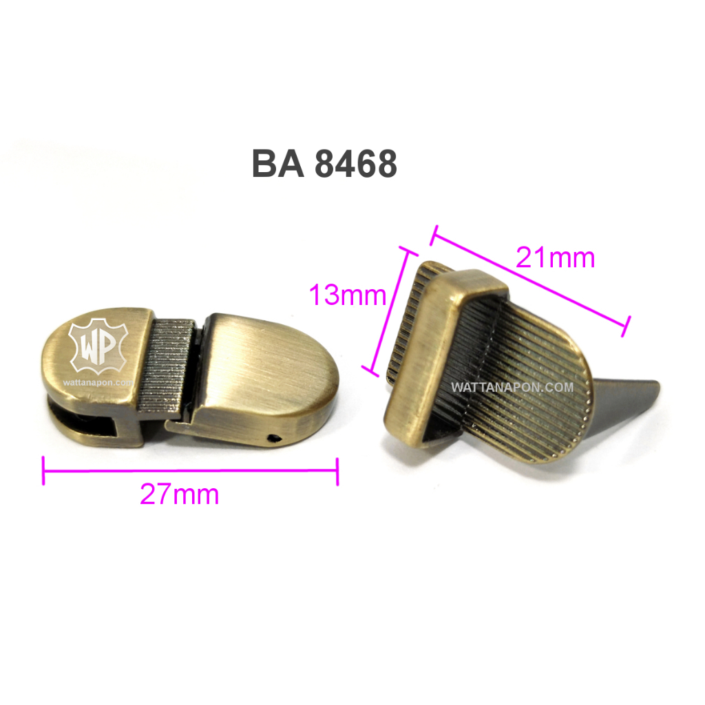 BA 8468 ตัวล็อคฝากระเป๋า แบบเสียบ Metal Handbag/Purse Lock Snap Buckle