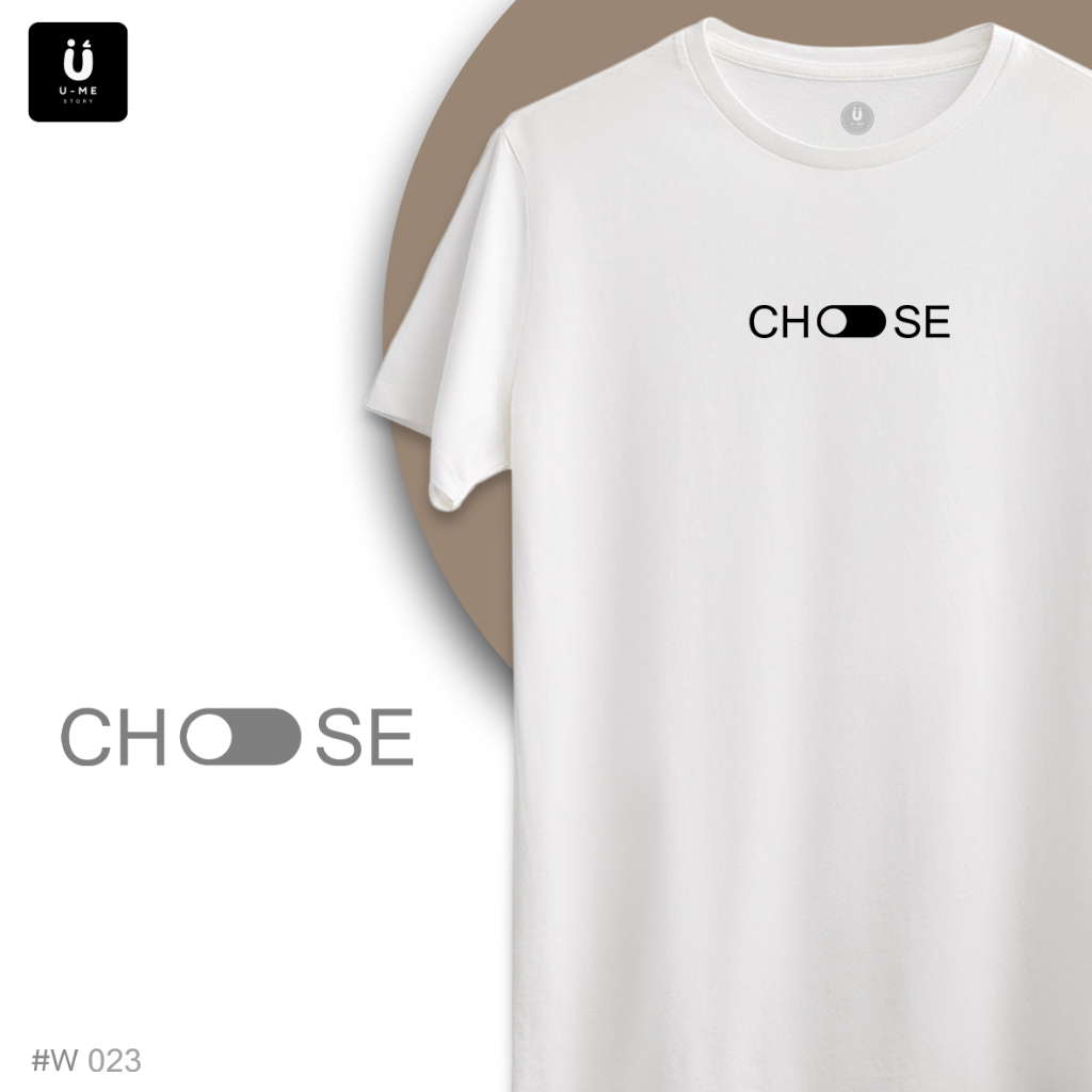 U ME story เสื้อยืด พิมพ์ลาย minimal รหัส A023