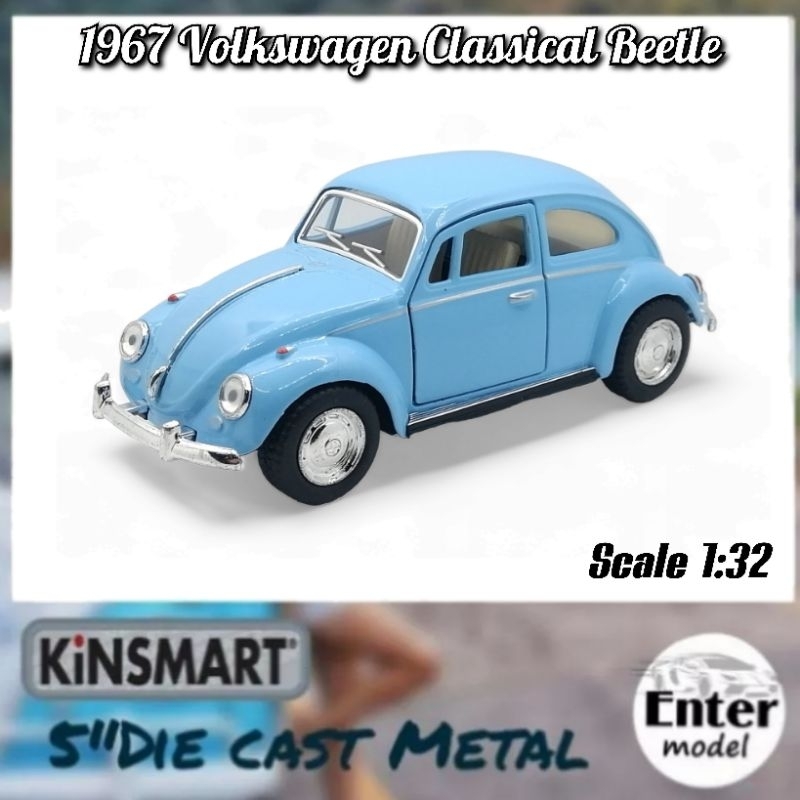 KINSMART​ โมเดล​รถ​เหล็ก ​เกรด​พรีเมียม​ ลิขสิทธิ์​แท้​ รถ​คลาสสิค รถเต่า ​Volkswagen Classical Beetle ยาว 12.5cm