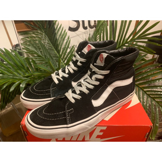 ⚫️🔈VANS SK8 Hi 721454 Black Suede Leather High Top มือสอง ของแท้100%  🔹Size 10 US / 43 EUR / 28 CM