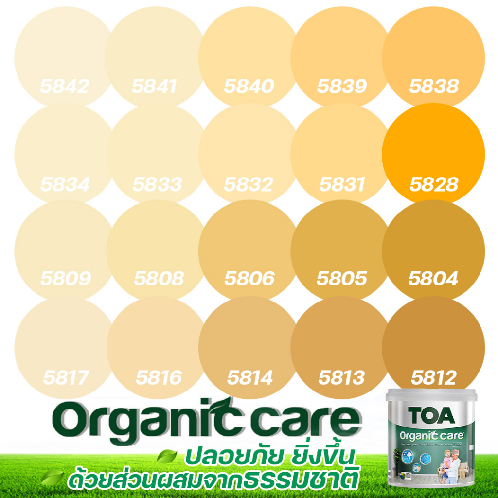 TOA Organic Care ออร์แกนิคแคร์ สีเหลืองอมส้ม 9L สีทาภายใน ปลอดภัยที่สุด ไร้กลิ่น เกรด15ปี สีทาภายใน สีทาบ้าน เกรดสูงสุด
