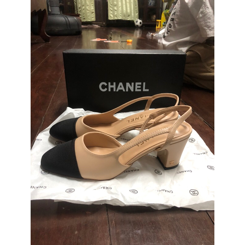 รองเท้าส้นสูงสไตล์ Chanel พร้อมส่ง ไซส์ 40 ยาว 24.5 cm