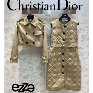 2สี DIOR 3 in 1 COAT เดรส + เสื้อคลุม โค้ท ตัวสั้น งานสวย แพง ดิออร์