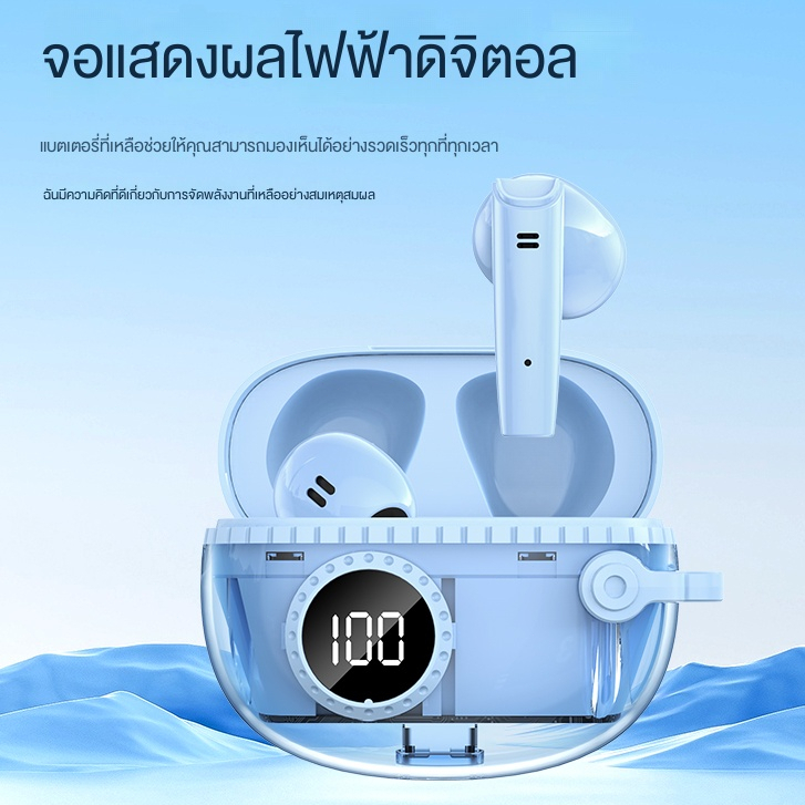 M25 แคปซูลอวกาศชุดหูฟังโปร่งใส TWS ชุดหูฟังบลูทูธไร้สายในหูลดเสียงรบกวนกีฬา