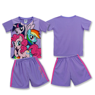 ชุดเด็กหญิง โพนี่ *ลิขสิทธิ์แท้* ผลิตไทย ผ้ามัน My Little Pony เสื้อ-กางเกงเด็ก ดิสนีย์