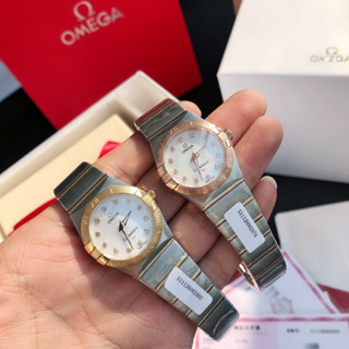 OMEGA Constellation Series Quartz Ladies Watch มีเส้นผ่านศูนย์กลางหน้าปัด 27 มม งานเทียบแท้สวย