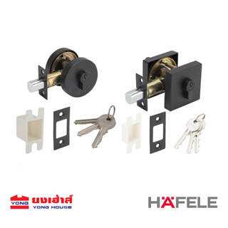 HAFELE กุญแจลิ้นตาย ทรงเหลี่ยม รุ่น 489.10.577 สีดำ 489.10.574 สีสแตนเลส ทรงกลม รุ่น 489.10.573 สีดำ