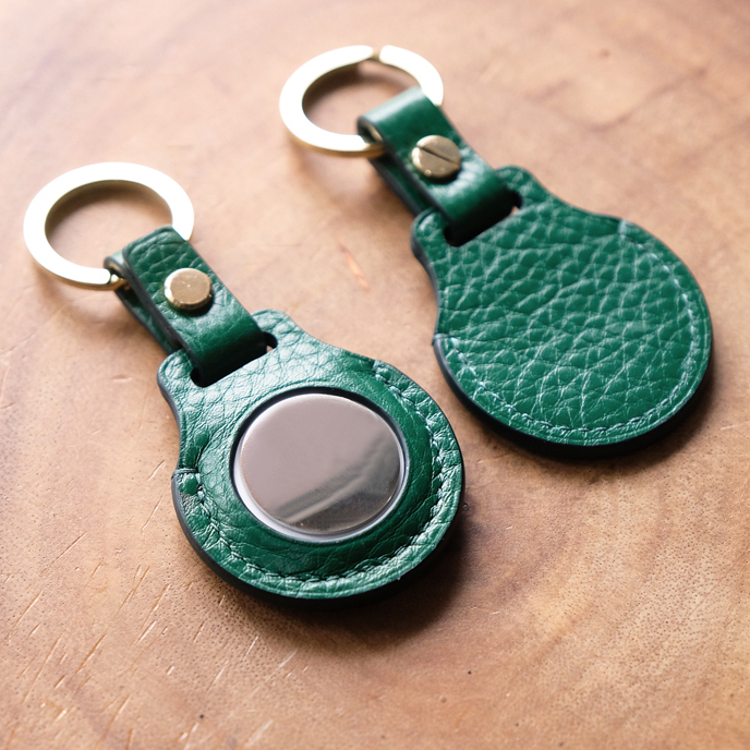 Apple Airtag Leather case (เคส Airtag หน้งแท้ สีเขียว) - Airtag case / เคส airtag / พวงกุญแจ airtag