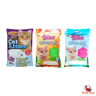 ทรายแมวคริสตัล 5L Catty Cat/PET8 ทรายแมว ดูดซึมทันที กำจัดกลิ่นได้ดี 5L