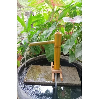 กระบอกน้ำไหลไม้ไผ่🌿ไม่รวมปั้ม แต่งสวน จัดบ่อ สูง 30 กว้าง 20 ซ.ม.👌