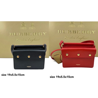 SALE ลดจุกๆ !! Burberry Baby Title Pocket Mini horseferry กระเป๋า สะพายข้าง เบอเบอรี่ หนังทั้งใบ ของแท้ แดง ดำ