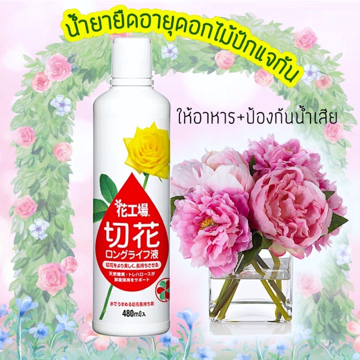 น้ำยายืดอายุดอกไม้ ให้อาหารพืช จากค่ายดัง Sumitomo รียูสได้ไม่ต้องผสมใหม่ ตวงง่าย ป้องกันน้ำเน่าเสีย