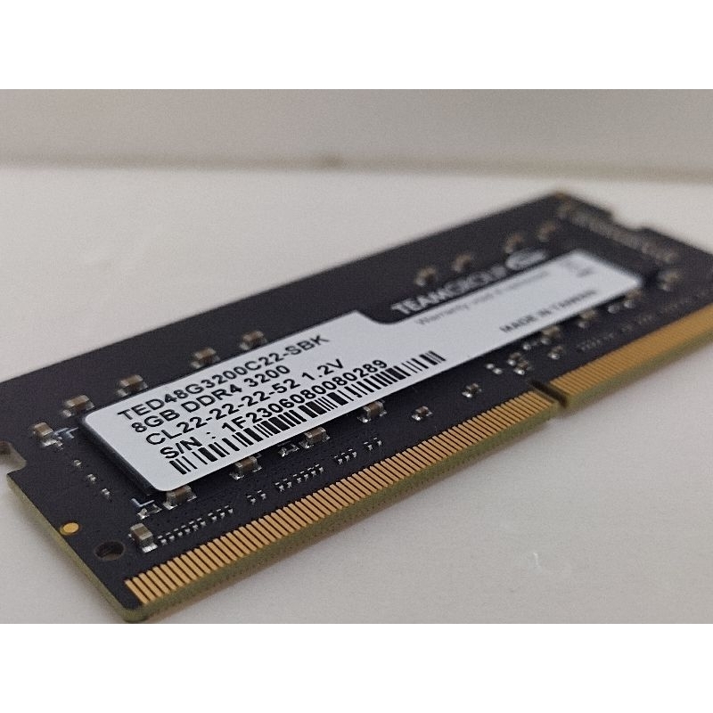 (มือสอง)Teamgroup 8GB DDR4 3200Mhz Ram Notebook ,AIO(TED48G3200C22-SBK)