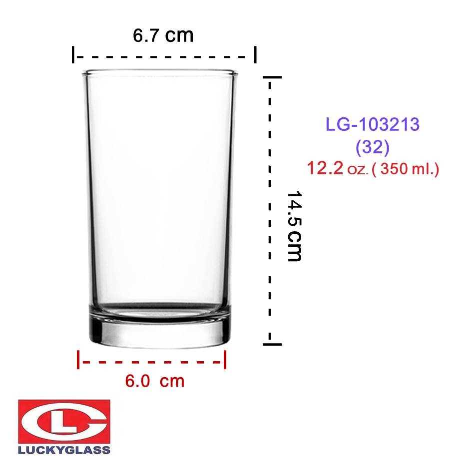 Lucky Glass แก้วน้ำดื่ม  LG-103213(32) แก้วเป็กช็อต classic shot glass 350ML.
