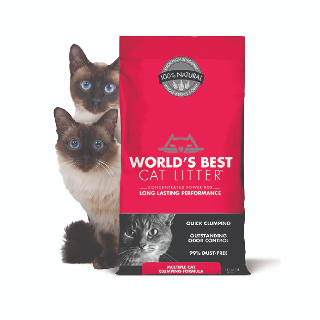 World's Best Cat Litter Multiple Cat Unscented ทรายแมว ขนาด 7 ลิตร สูตรมัลติเปิ้ล แคท ถุงสีแดง