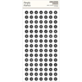 Type Keys : Simple Vintage Essentials Foam Stickers 210/Pkg