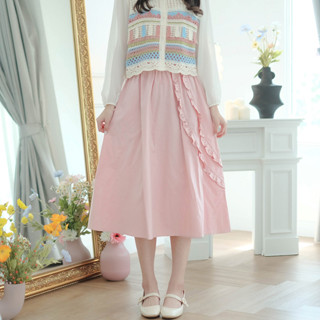 12-283 Momo Pink Cotton Skirt