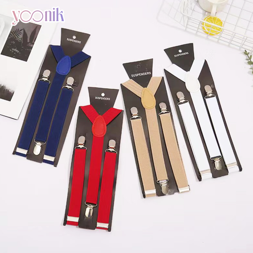 Yoonik สายเอี๊ยมยางยืด Free Size ปรับระดับได้ ตัวหนีบโลหะแน่น
