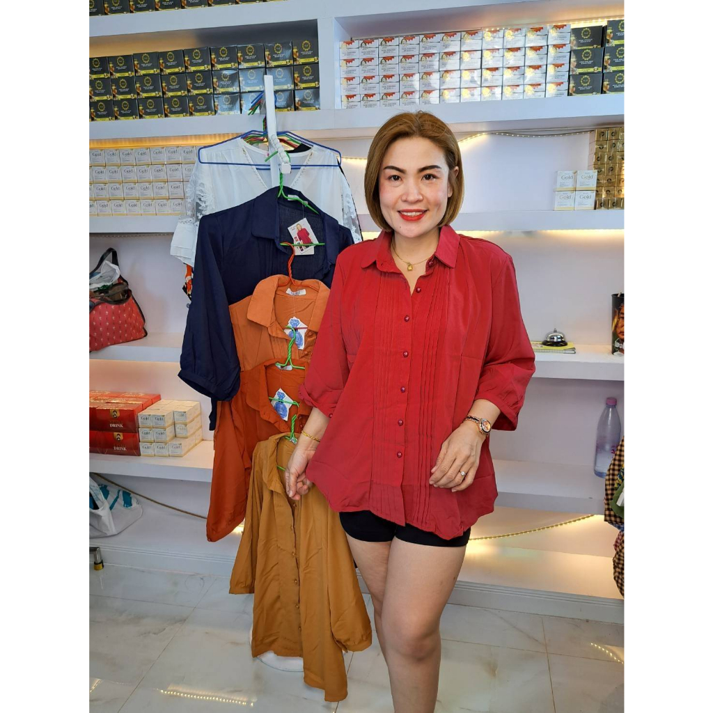 9997// เชิ้ตบัวตีเกล็ด อก40-46"