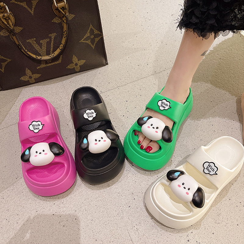 Jthel มาใหม่ รองเท้าแตะลำลอง พร้อมส่งจากไทย แบบสวมมา พร้อมตัวการ์ตูนติดน้องหมาสุดน่ารัก ดีเทลสายคาด 2 สเต็ป สวมใส่สบาย ใ