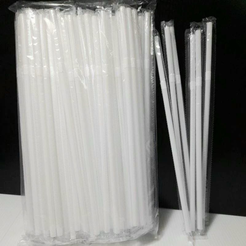 หลอดหักงอ ห่อฟิล์ม หลอดกาแฟ แพค 100เส้น
