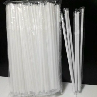 หลอดหักงอ ห่อฟิล์ม หลอดกาแฟ แพค 100เส้น